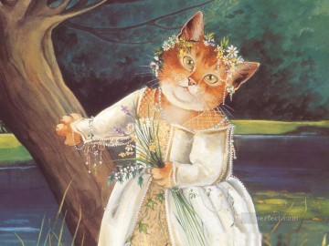 猫 Painting - キャットレディ スーザン・ハーバート